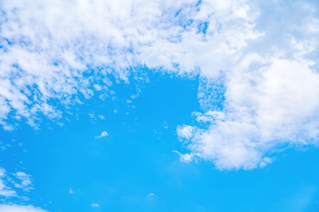 Beautiful view of blue sky with clouds at sunrise Partly cloudyBackground cloud summer Cloud summer Sky cloud clear with sunset Natural sky cinematic beautiful yellow and white texture background