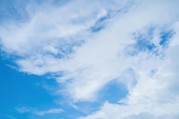 Beautiful view of blue sky with clouds at sunrise Partly cloudyBackground cloud summer Cloud summer Sky cloud clear with sunset Natural sky cinematic beautiful yellow and white texture background