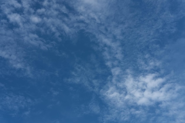 Beautiful view of blue sky with white clouds on a sunny day