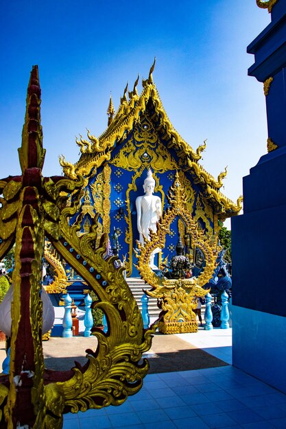 A beautiful view of Blue Temple located in Chiang Rai Thialand