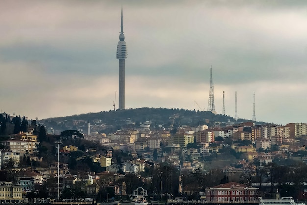 Beautiful View of Bosphorus Coastline and Bridge in Istanbul