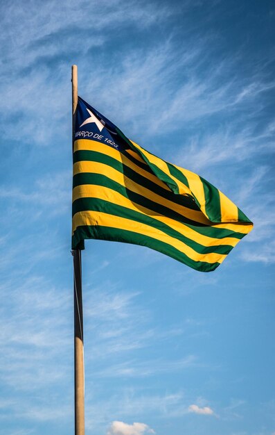 A beautiful view of brazil state flag