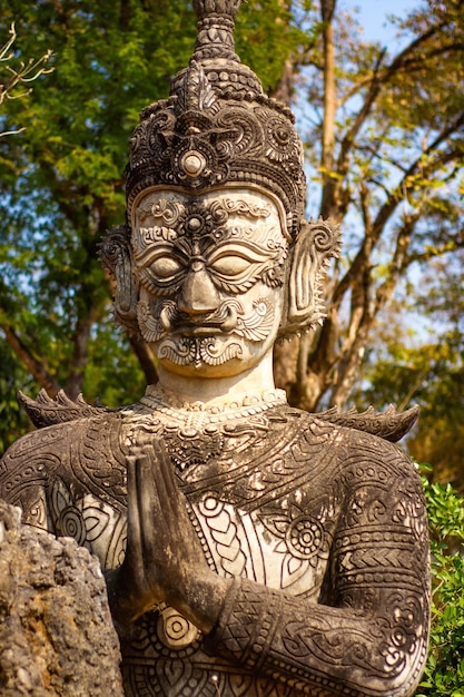 A beautiful view of Buddha Park located in Nong Khai Thailand