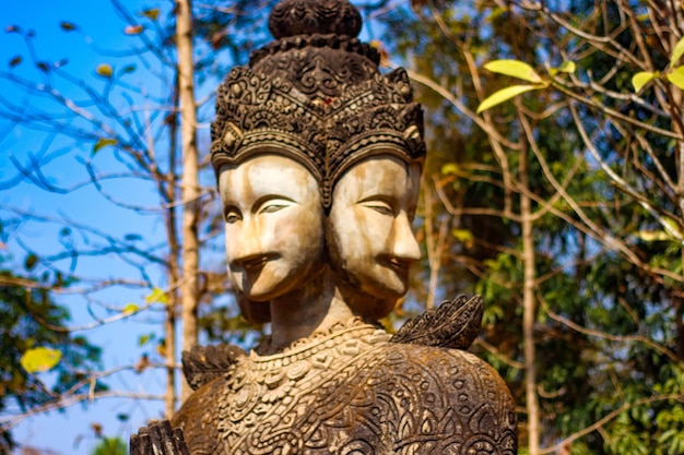 A beautiful view of Buddha Park located in Nong Khai Thailand