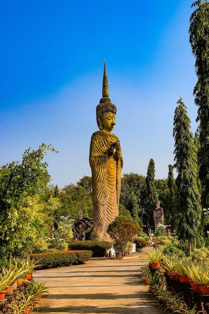 A beautiful view of Buddha Park located in Nong Khai Thailand