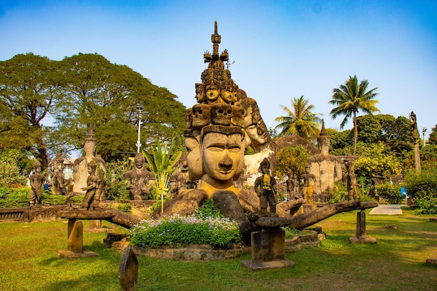 A beautiful view of Buddha Park located in Vientiane Laos