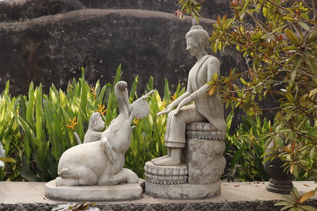 A beautiful view of Buddha Park located in Vientiane Laos