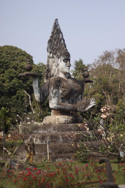 A beautiful view of Buddha Park located in Vientiane Laos
