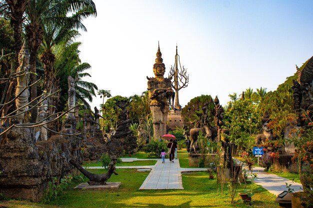 A beautiful view of Buddha Park located in Vientiane Laos