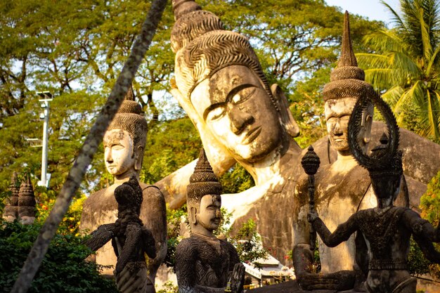 A beautiful view of Buddha Park located in Vientiane Laos