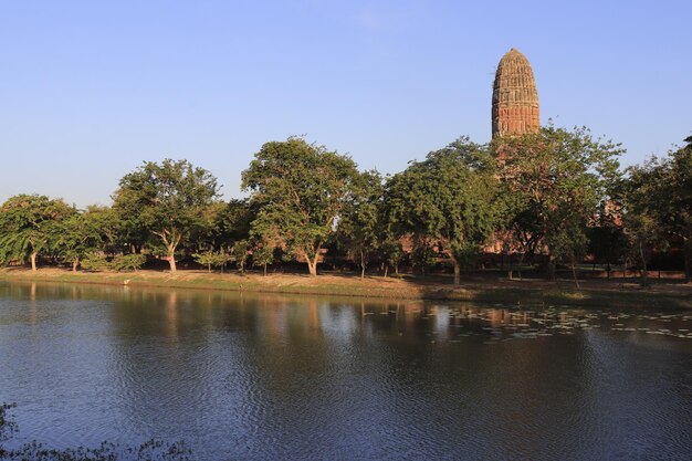 タイのアユタヤにある仏教寺院の美しい景色