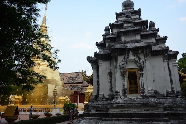 A beautiful view of buddhist temple located in Chiang Mai Thailand