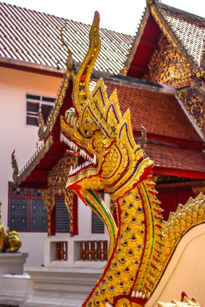 A beautiful view of buddhist temple located in Chiang Mai Thailand