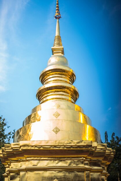 A beautiful view of buddhist temple located in Chiang Mai Thailand