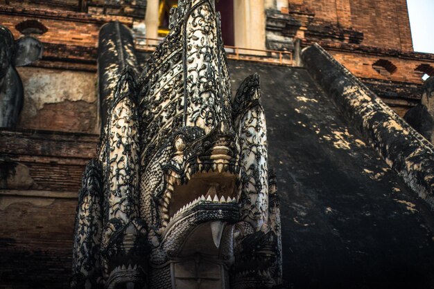 A beautiful view of buddhist temple located in Chiang Mai Thailand