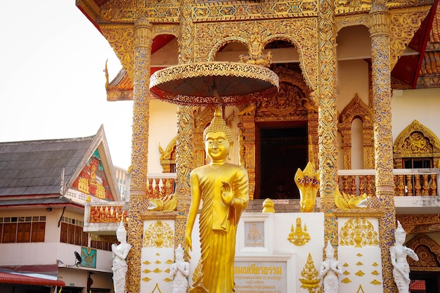 A beautiful view of buddhist temple located in Chiang Mai Thailand