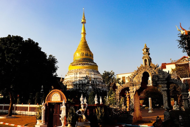 A beautiful view of buddhist temple located in Chiang Mai Thailand