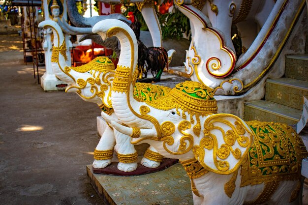 A beautiful view of buddhist temple located in Chiang Rai Thailand