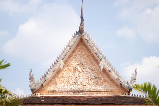 A beautiful view of buddhist temple located in Siem Reap Cambodia