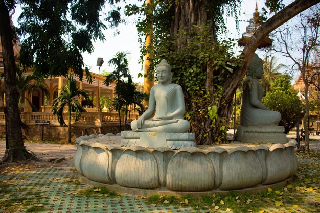 A beautiful view of buddhist temple located in Siem Reap Cambodia