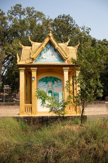 A beautiful view of buddhist temple located in Siem Reap in Cambodia