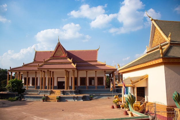 A beautiful view of buddhist temple located in Siem Reap Cambodia