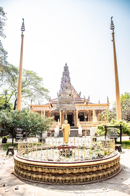 A beautiful view of buddhist temple located in Siem Reap Cambodia