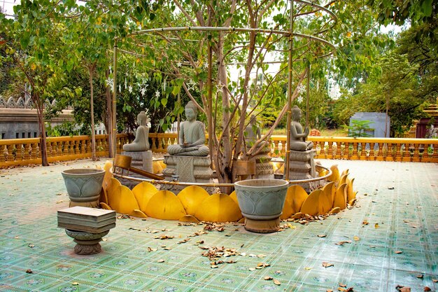 A beautiful view of buddhist temple located in Siem Reap Cambodia