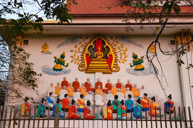 Красивый вид на буддийский храм, расположенный во Вьентьяне, Лаос