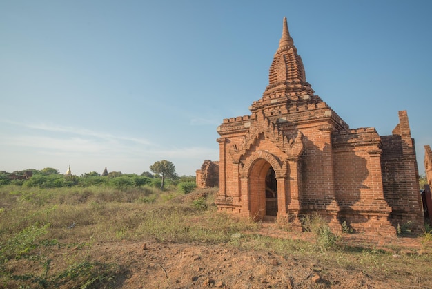 A beautiful view of buddhist temples in Bagan Myanmar