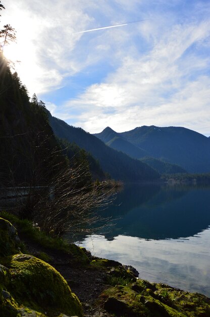 Beautiful view of calm lake against mountains