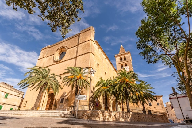 beautiful view of cathedra in Porreres Mallorca Spain