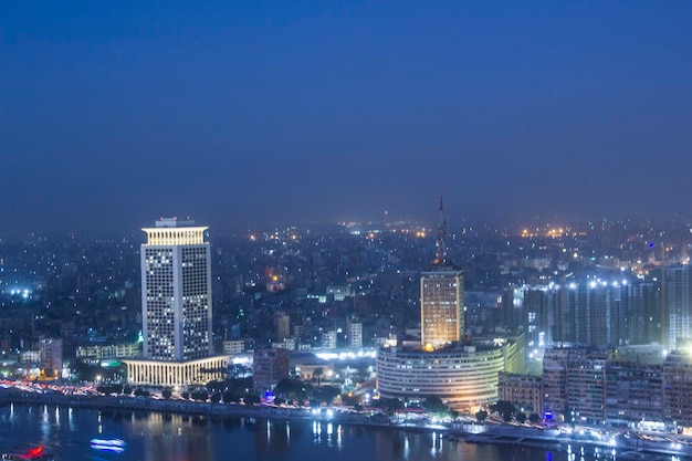 Beautiful view of the center of Cairo from the Cairo Tower in Cairo, Egypt