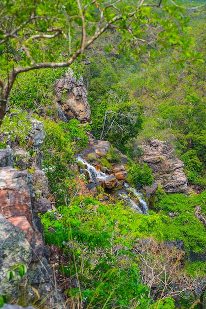 A beautiful view of Chapada dos Veadeiros Park located in Alto Paraiso Goias Brazil