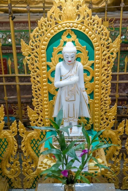 A beautiful view of Chaukhtatgyi Buddha Temple located in Yangon Myanmar