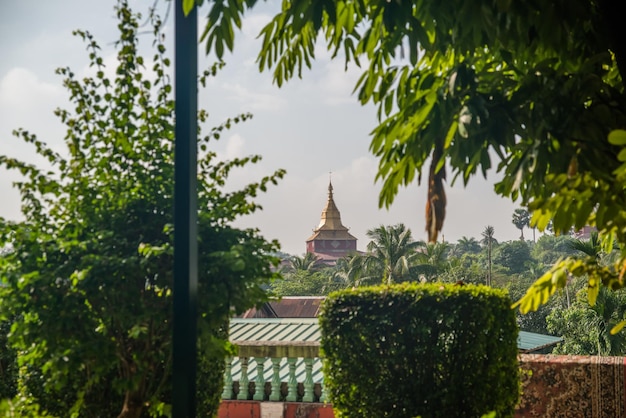 A beautiful view of Chaukhtatgyi Buddha Temple located in Yangon Myanmar