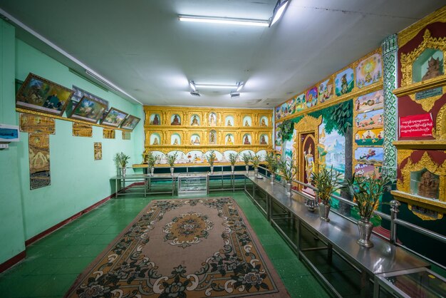 A beautiful view of Chaukhtatgyi Buddha Temple located in Yangon Myanmar