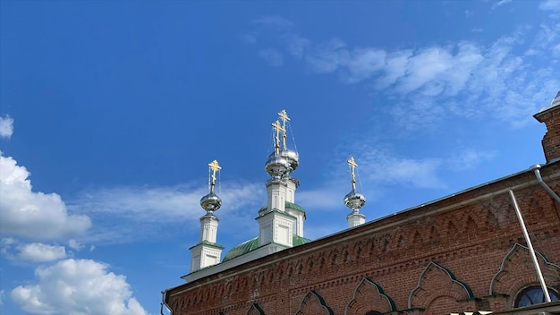 Beautiful view of church with green domes clip circle around beautiful white church with domes on