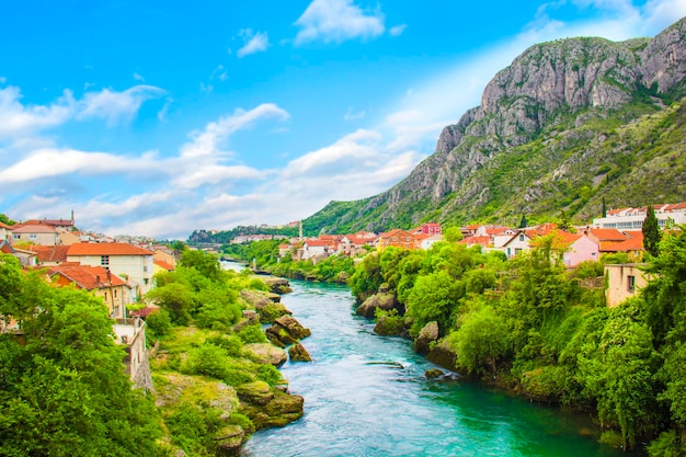 Beautiful view of the city of Mostar, Bosnia and Herzegovina