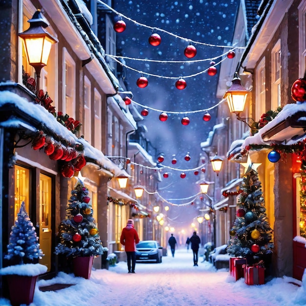 도시 의 아름다운 풍경 도시 의 크리스마스 시장