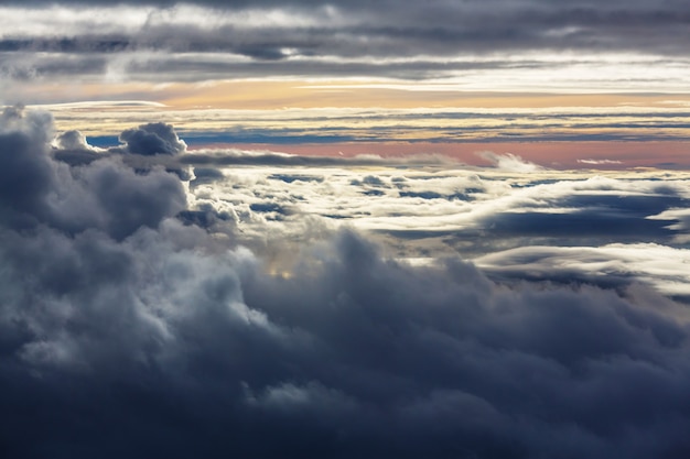 Beautiful view above clouds in mountains