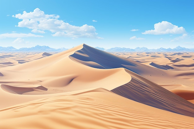 beautiful view of desert under blue cloudy sky