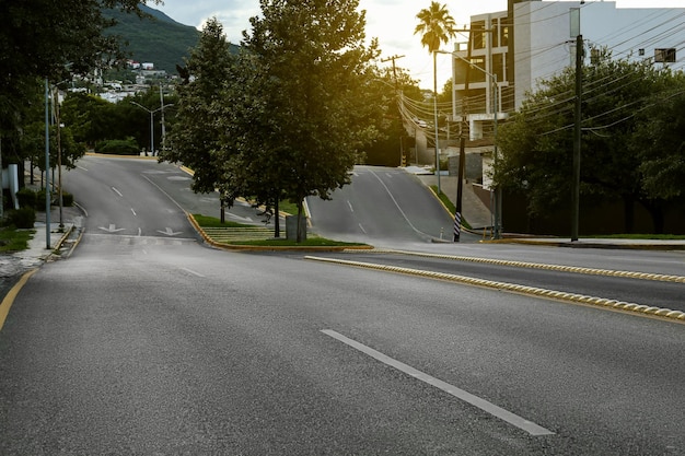 Beautiful view of empty asphalt highway outdoors