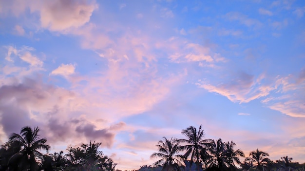 A beautiful view of the evening sky in indonesia