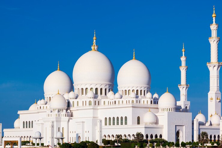Photo beautiful view of famous sheikh zayed grand mosque, uae