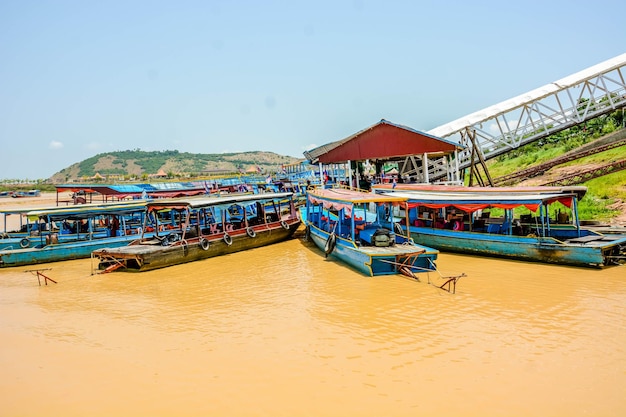 A beautiful view of floating village located in Siem Reap Cambodia