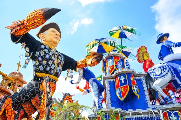 A beautiful view of the floats for the Brazilian carnival