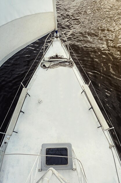 Beautiful view from a bow of yacht at seaward
