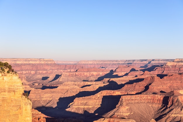 Beautiful view of the Grand Canyon in the light of the rising sun