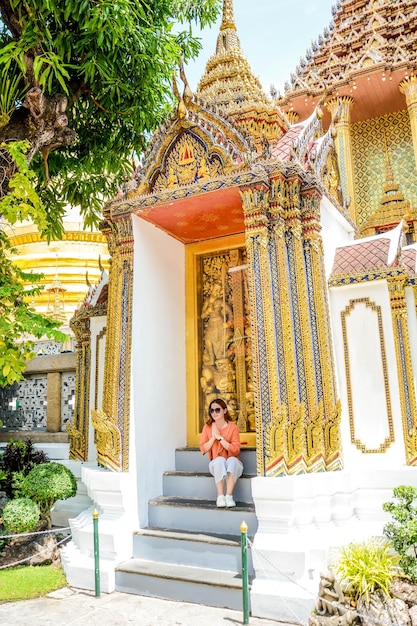 A beautiful view of Grand Palace the Wat Phra Kaew Museum located in Bangkok Thailand